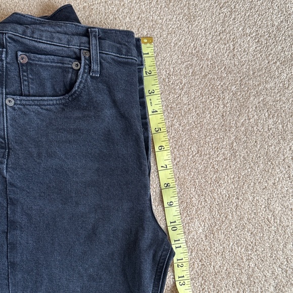 Agolde Black Riley Cropped High Rise Jeans - Picture 7 of 10